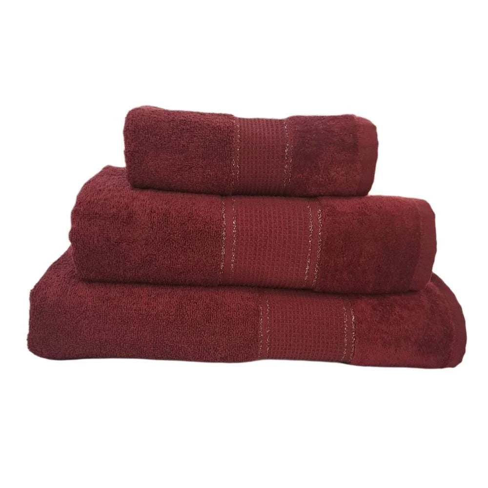 Bristol Lurex Towels Burgundy