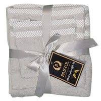 BRISTOL 3PIECE TOWEL SET LIGHT GREY PLUSH