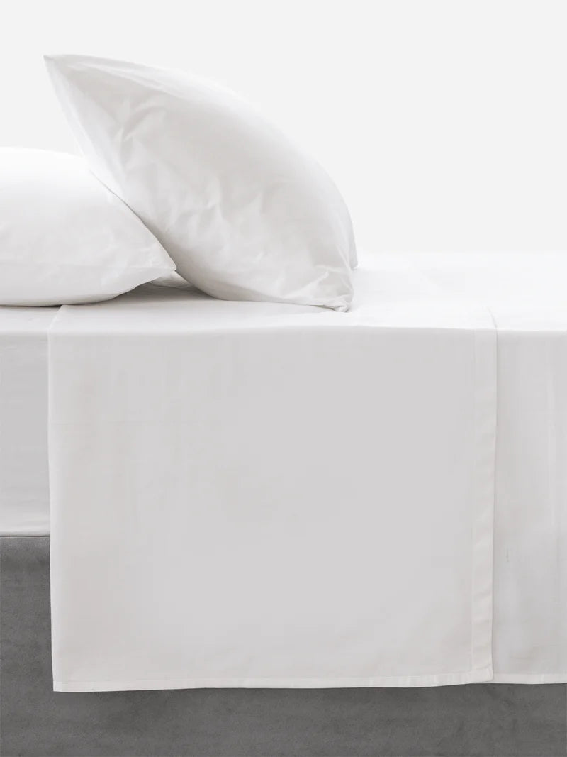 Cotton Co T205 Twill Hotel Collection 100% Cotton White Flat Sheet
