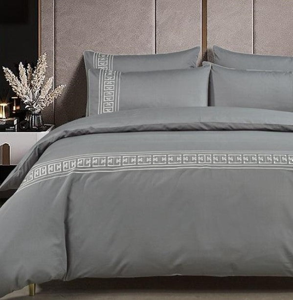 Egyptian Cotton Givenchy 400 Thread Count Grey Duvet Cover Set