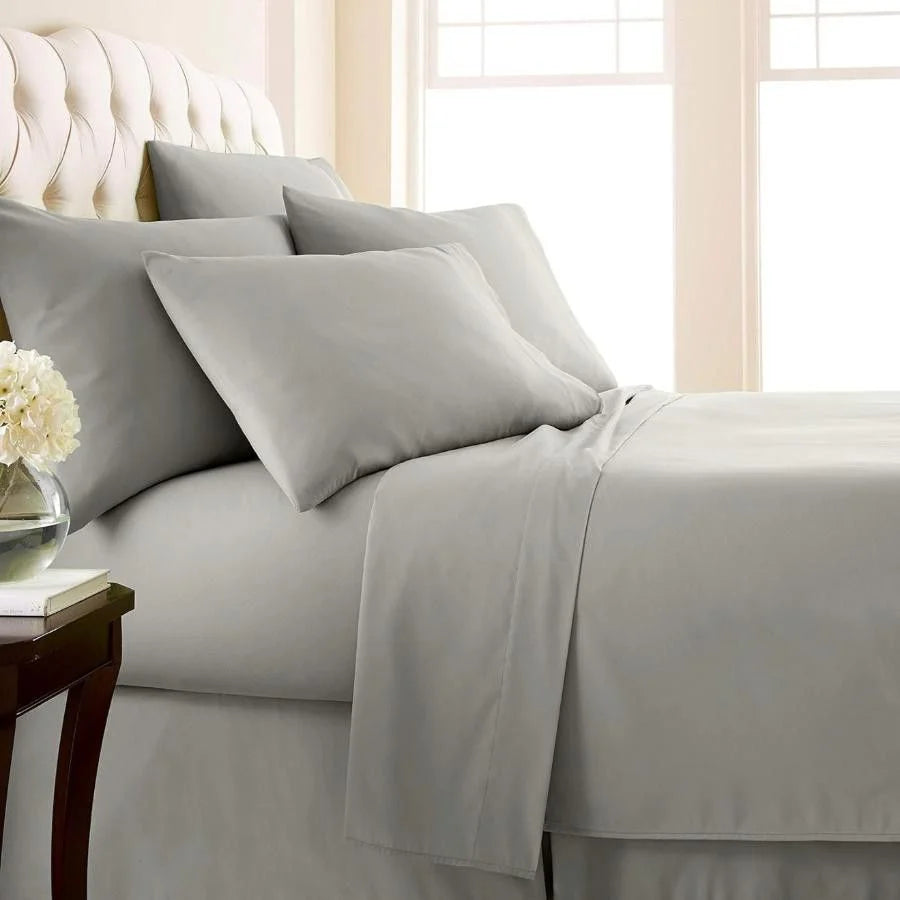 Egyptian Cotton 400 Thread Count 100% Cotton Fitted Sheet Silver