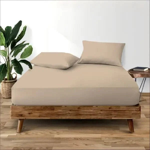 Egyptian Cotton 400 Thread Count Fitted Sheet Stone