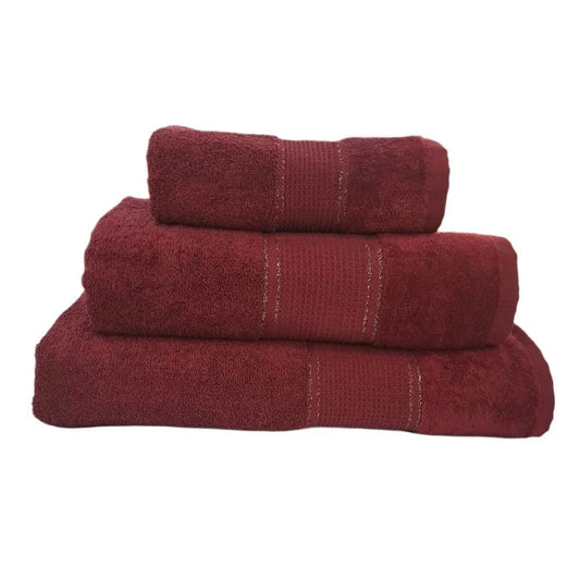 Bristol Lurex Towels Burgundy