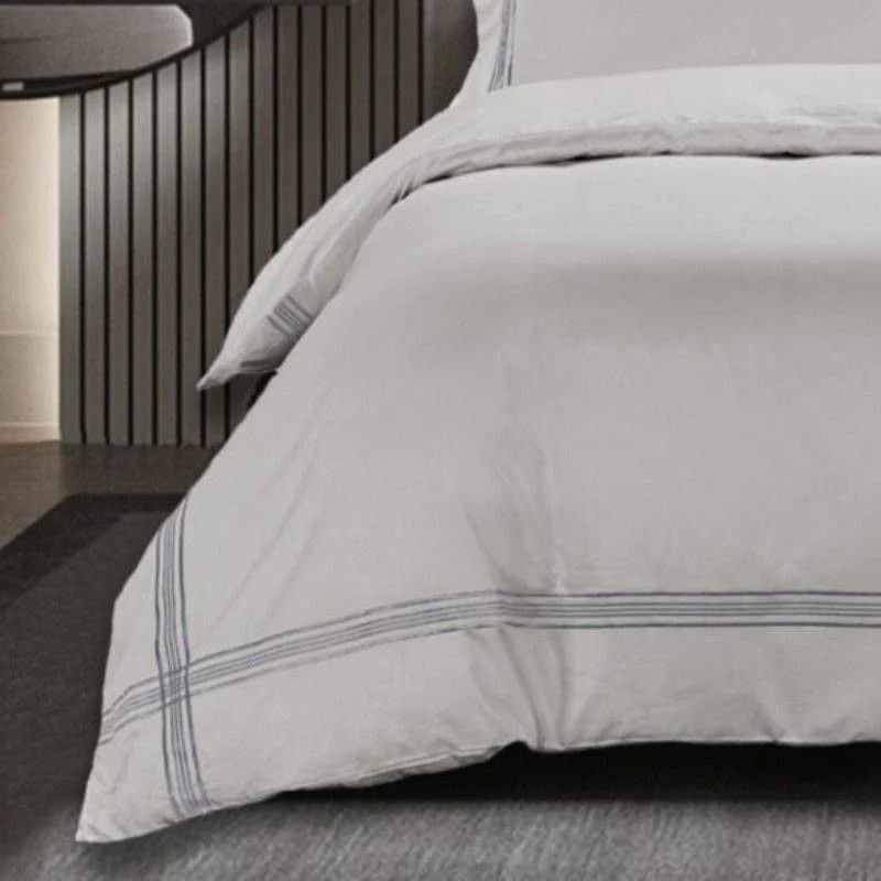 Egyptian Cotton 400 Thread Count Giorgio Silver & Grey Duvet Cover Set